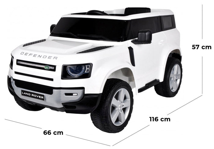 Macchina Elettrica per Bambini 12V con Licenza Land Rover Defender Bianca