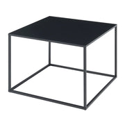 Tavolino da caffè con consolle laterale con piano quadrato in acciaio 60 x 60 x 45 cm nero opaco 03_0010851