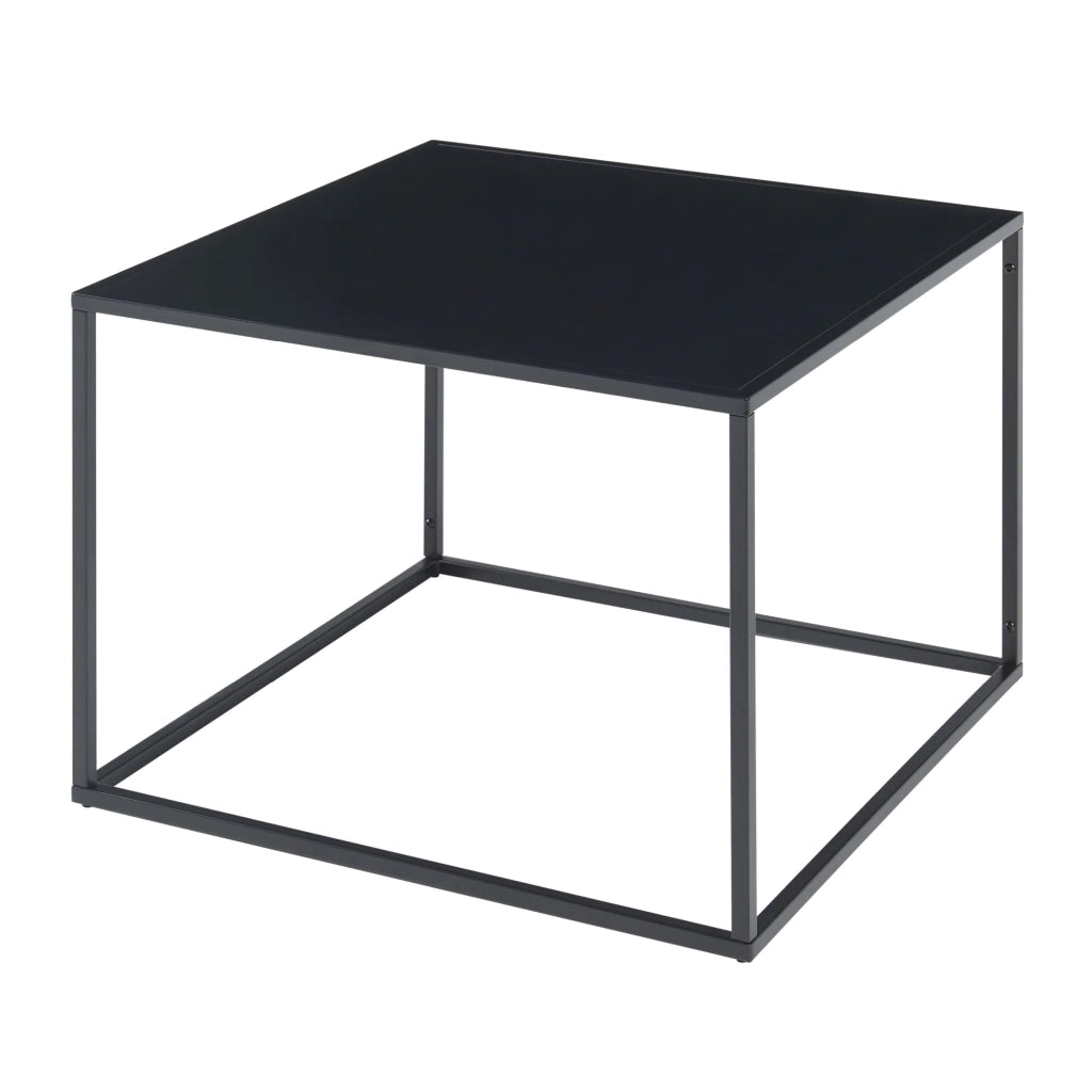 Tavolino da caffè con consolle laterale con piano quadrato in acciaio 60 x 60 x 45 cm nero opaco 03_0010851
