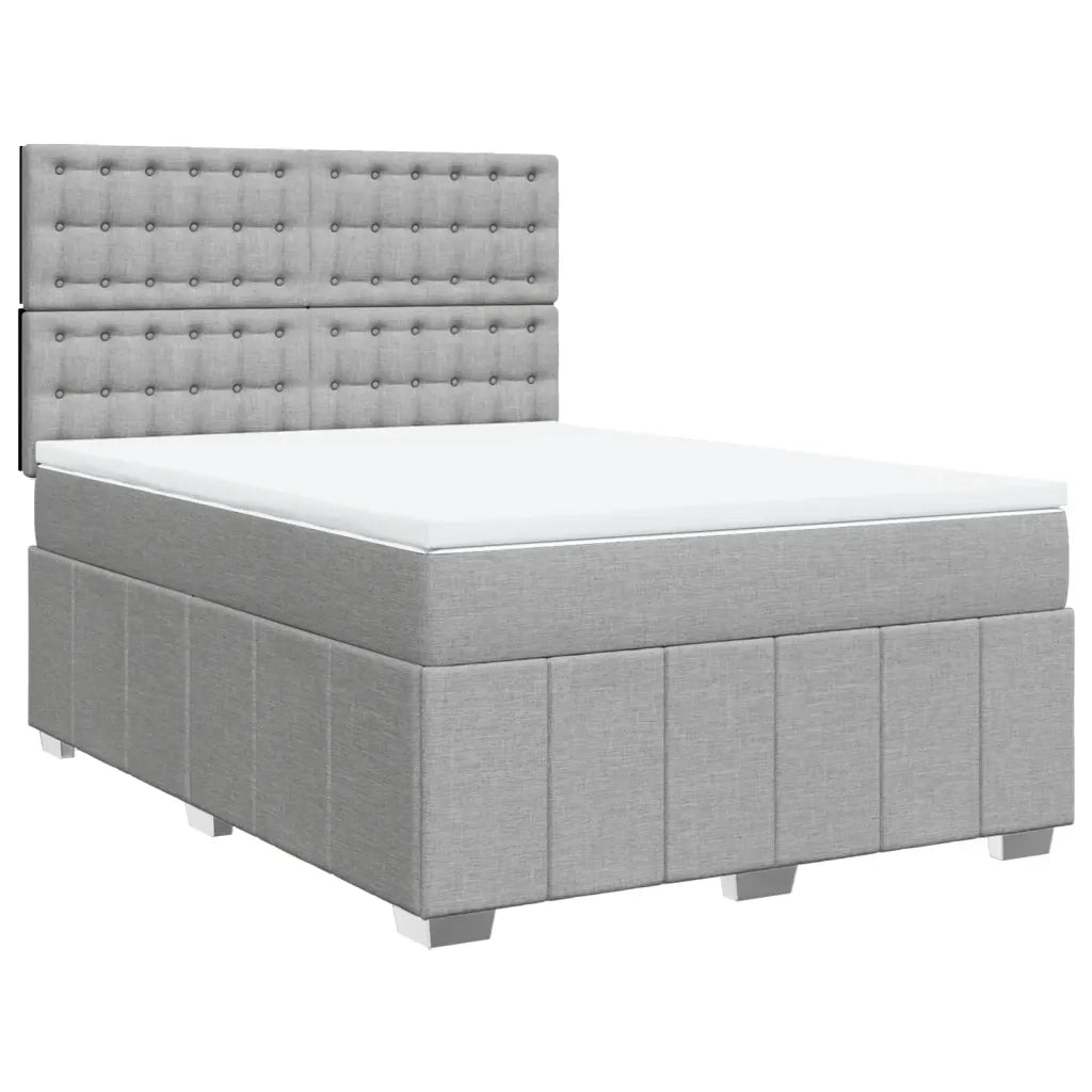 Giroletto a Molle con Materasso Grigio Chiaro 160x200cm Tessuto
