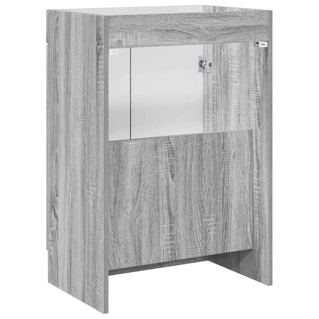 Armoire sous évier de salle de bain Sonoma gris