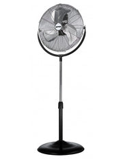 Zephir Ventilatore a Piantana Cromato 50 cm con Pale, 120W, 3 Velocità, Oscillazione Automatica, Altezza Regolabile 150 cm, Silenzioso per Grandi Ambienti
