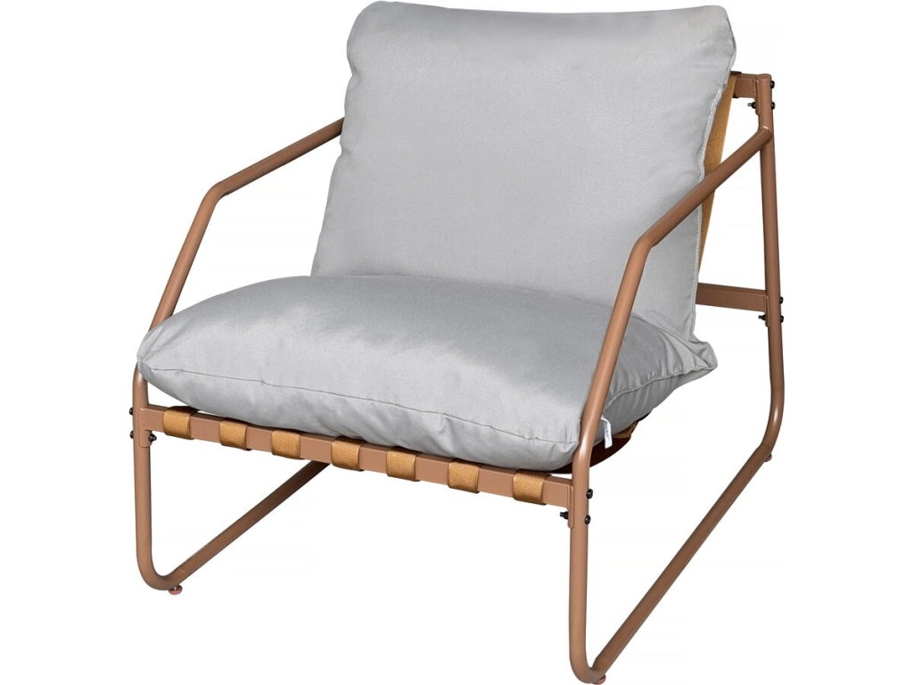 Set di mobili da giardino in metallo "Sora" con cuscini - 4 posti - Terracotta