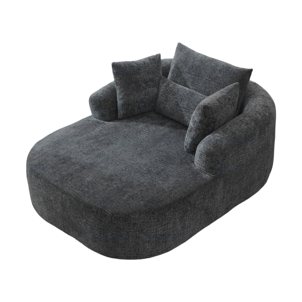Chaise longue convertibile divano letto con cuscino, per soggiorno e camera, in velluto a coste Grigio