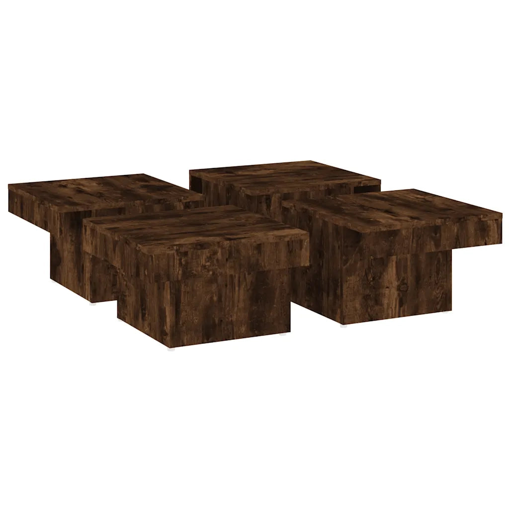 Tavolino da Salotto Rovere Fumo 90x90x28 cm Legno Multistrato 826635