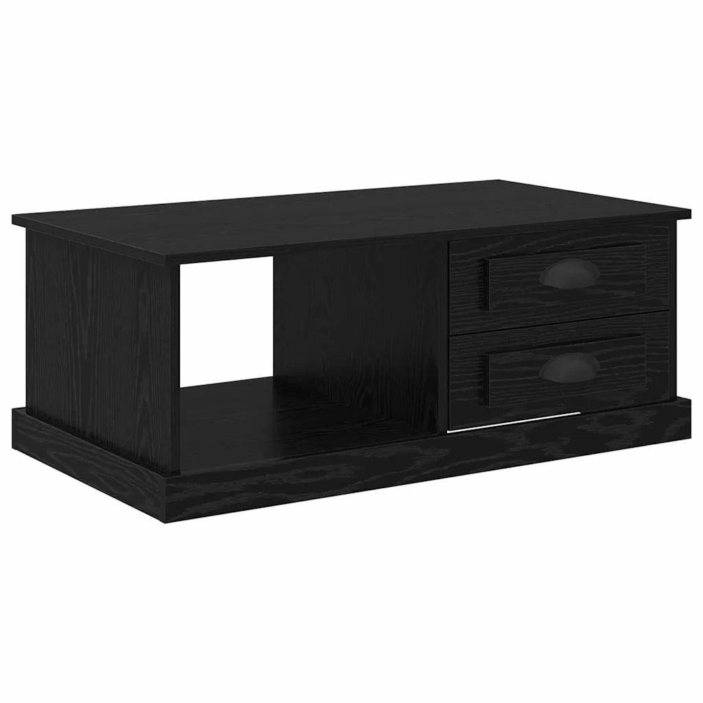 Tavolino da salotto con cassetto Rovere Nero 90 x 50 x 35 cm
