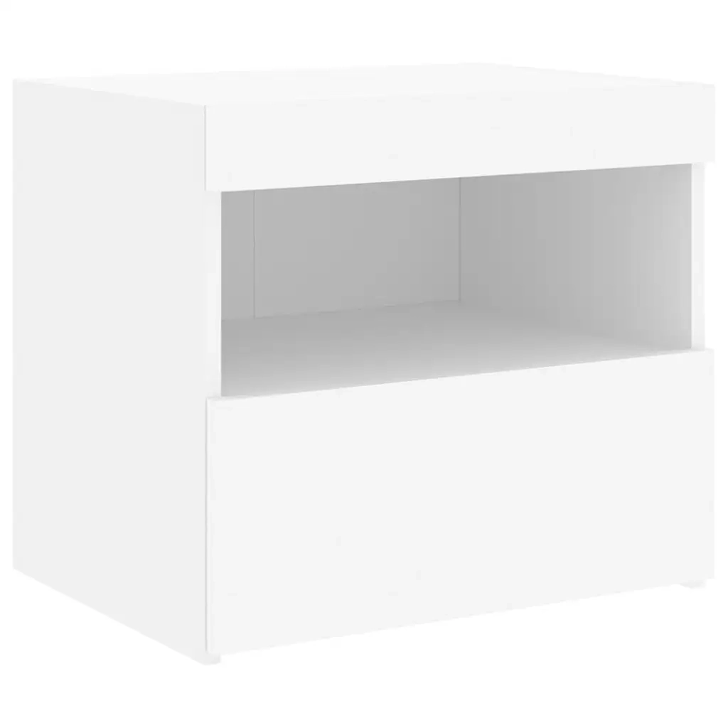 Comodino con Luci LED Bianco 50x40x45 cm 836763