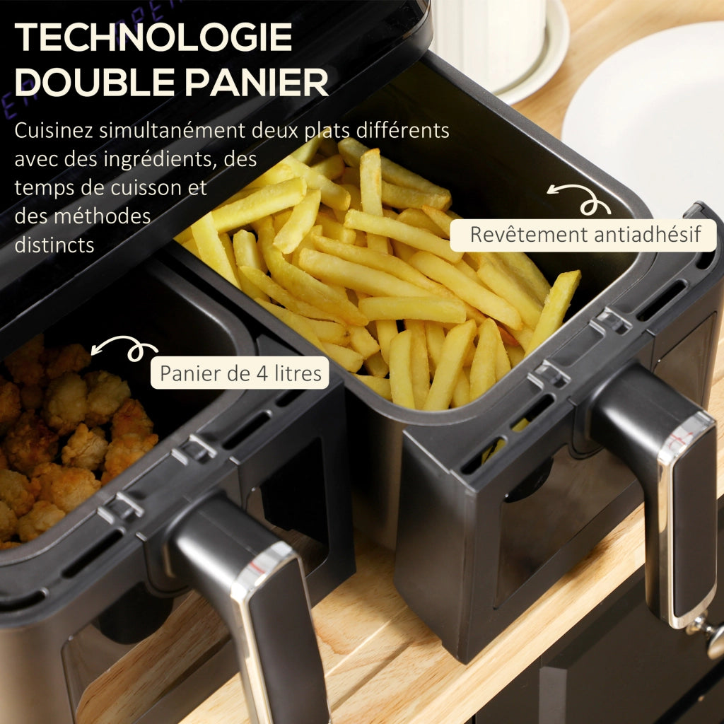 Friggitrice ad aria senza olio 8L 2500W 8 programmi ¨C Zephmum ¨C Nero