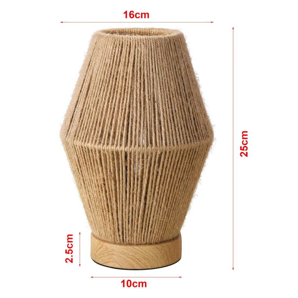 Lampada da tavolo E27 25 x 16 x 16 cm effetto legno naturale 03_0009547