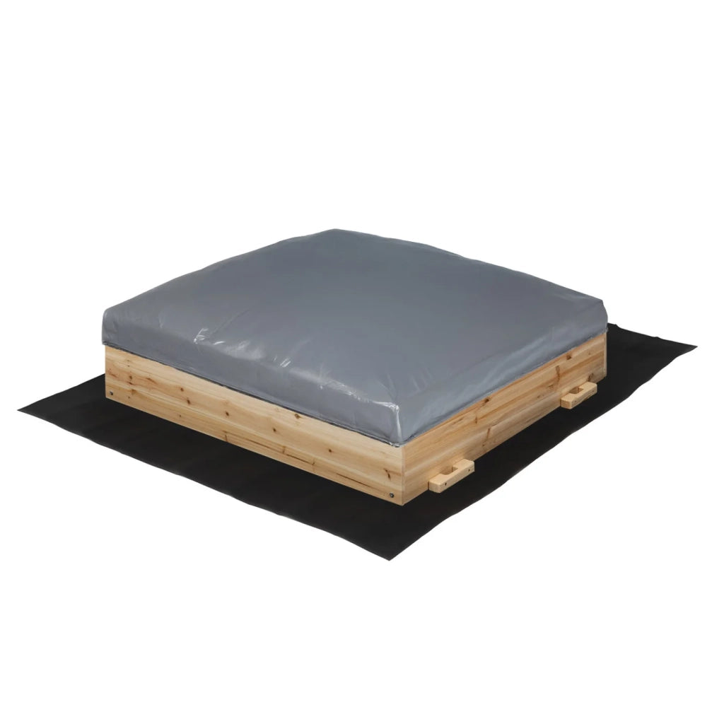 IDMarket - Divertente sabbiera in legno con 2 panchine e teloni protettivi