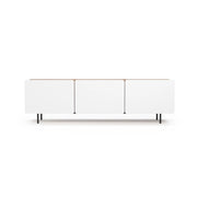Mobile TV 3 ante Herdasa effetto noce e bianco gambe grafite 54x180x44