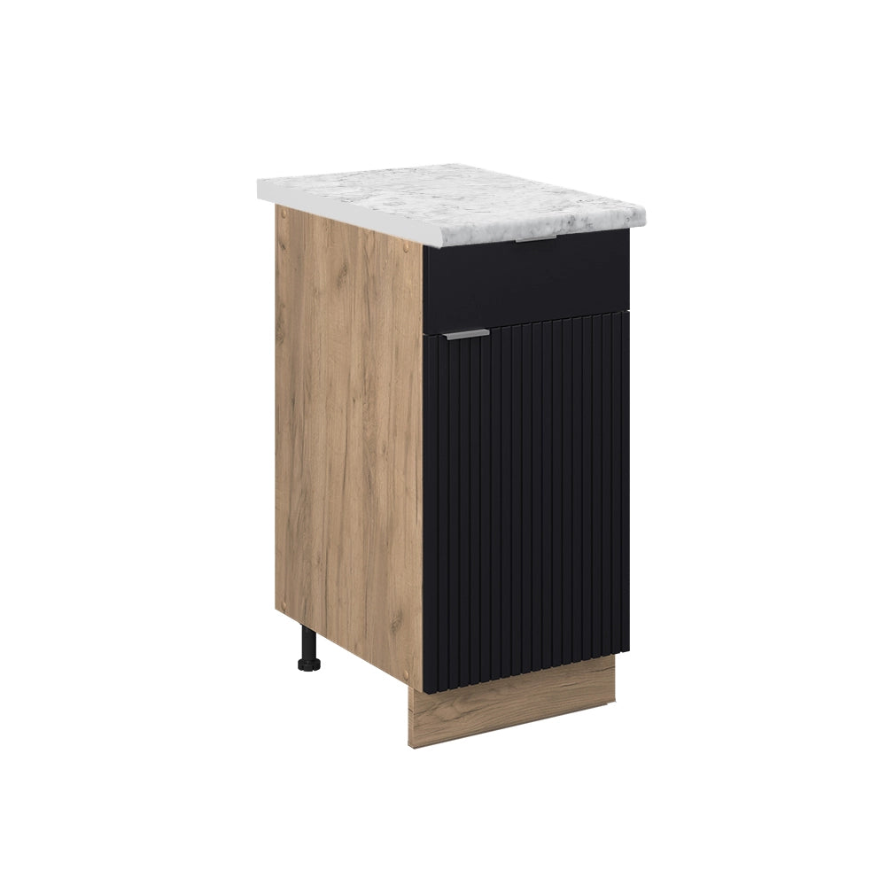Vicco Mobiletto base per cucina Nero a righe 40 cm , PL Marmo
