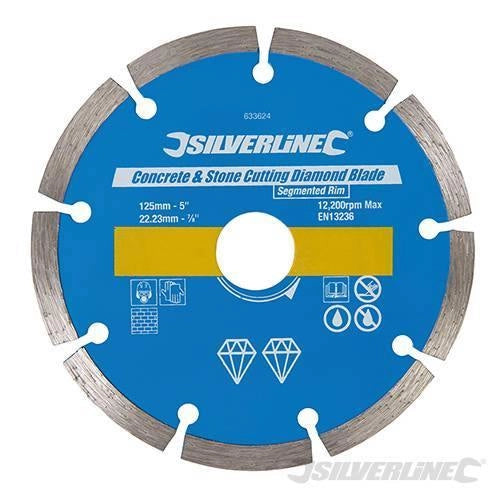Lama a disco diamantata per taglio su cemento e pietra compatibile con smerigliatrici angolari - 150 x 22,23 mm