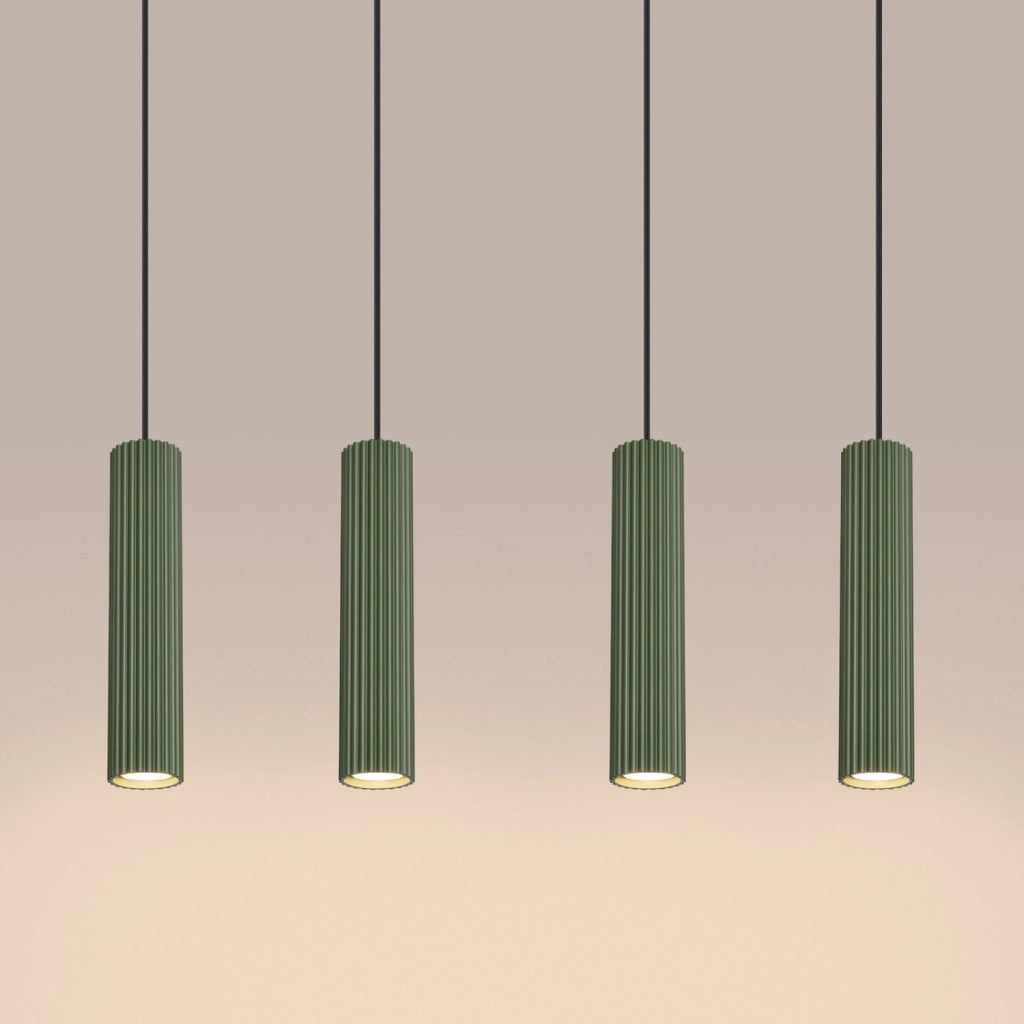 Lampada a sospensione KARBON 4L verde oliva