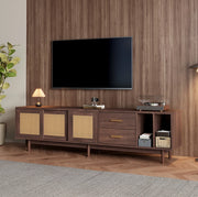 Mobile porta TV 190 x 40 x 52 cm con ante e cassetti, colore marrone