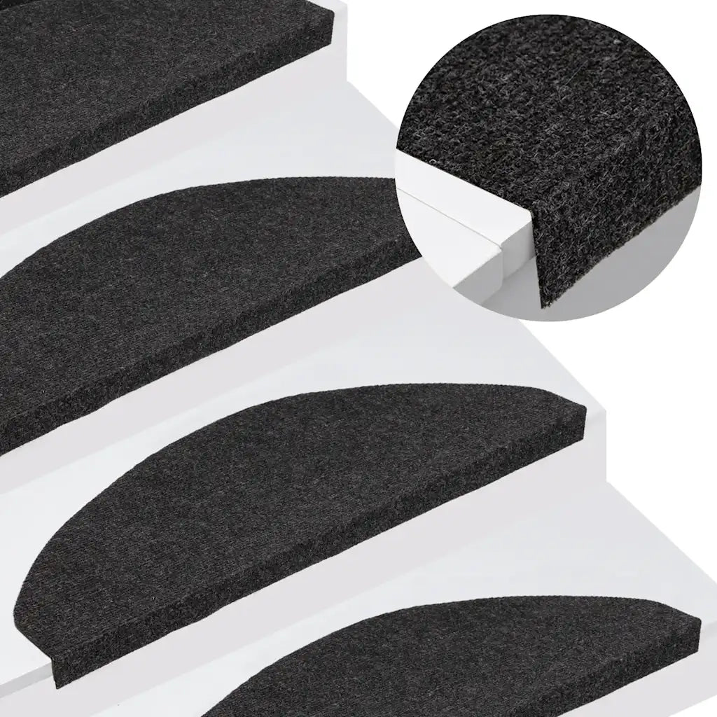 Tappetini Autoadesivi per Scale 30 pz Neri 65x22,5x3,5 cm