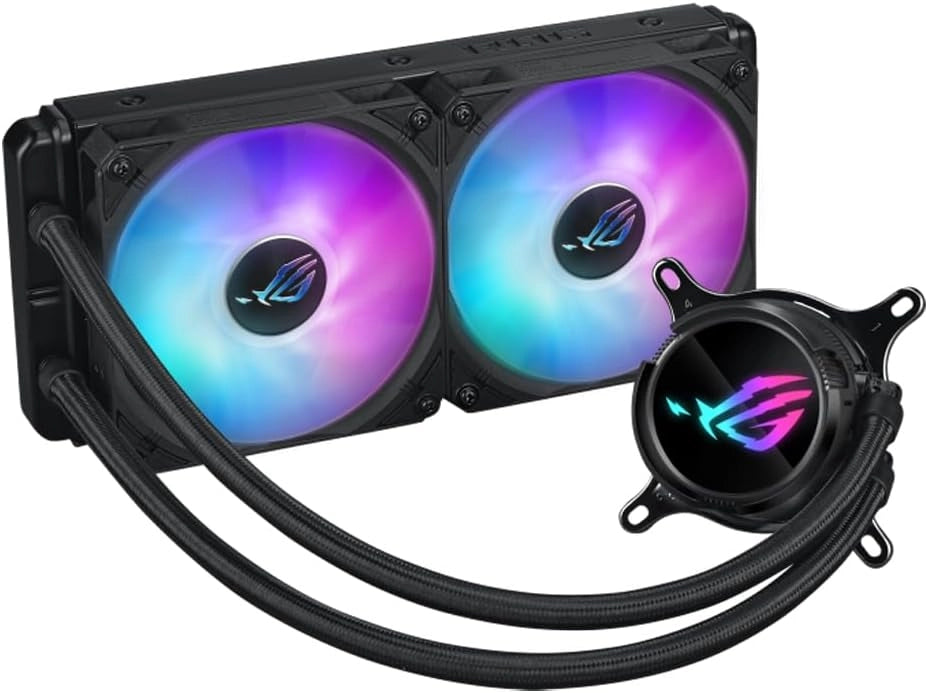 ROG Strix LC III 360 ARGB, dissipatore di liquidi per CPU all-in-one con blocco dell'acqua ruotabile a 360°, pompa Asetek V2 di 7a generazione, ventole ARGB ROG Premium, Aura Sync, Nero