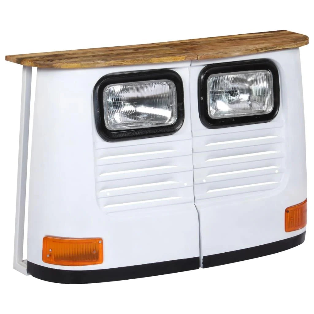 Buffet credenza mobiletto consolle mobile contenitore legno massello di mango forma di camion bianco 4402169