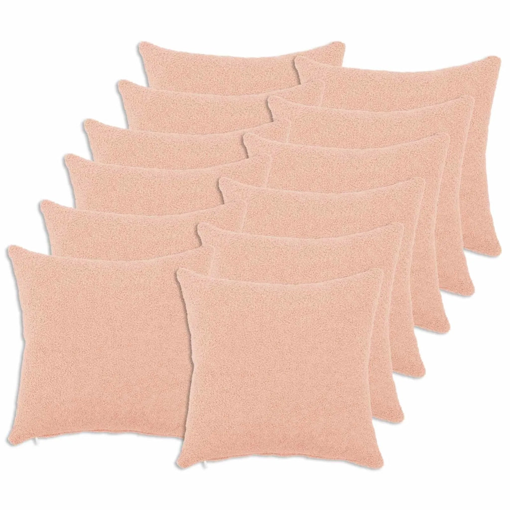 Federa 12 pcs HEERLEN Rosa 40 x 40 cm Bouclé 908487