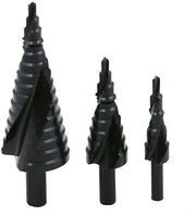 Set di Trapani 3-in-1 4-12 mm - Acciaio Velocissimo con Rivestimento di Titanio - Manico a Tre Angoli - Doppio Taglio - Misurazioni Laser Incise - Prestazioni a Lungo Termine - Set di Trapani
