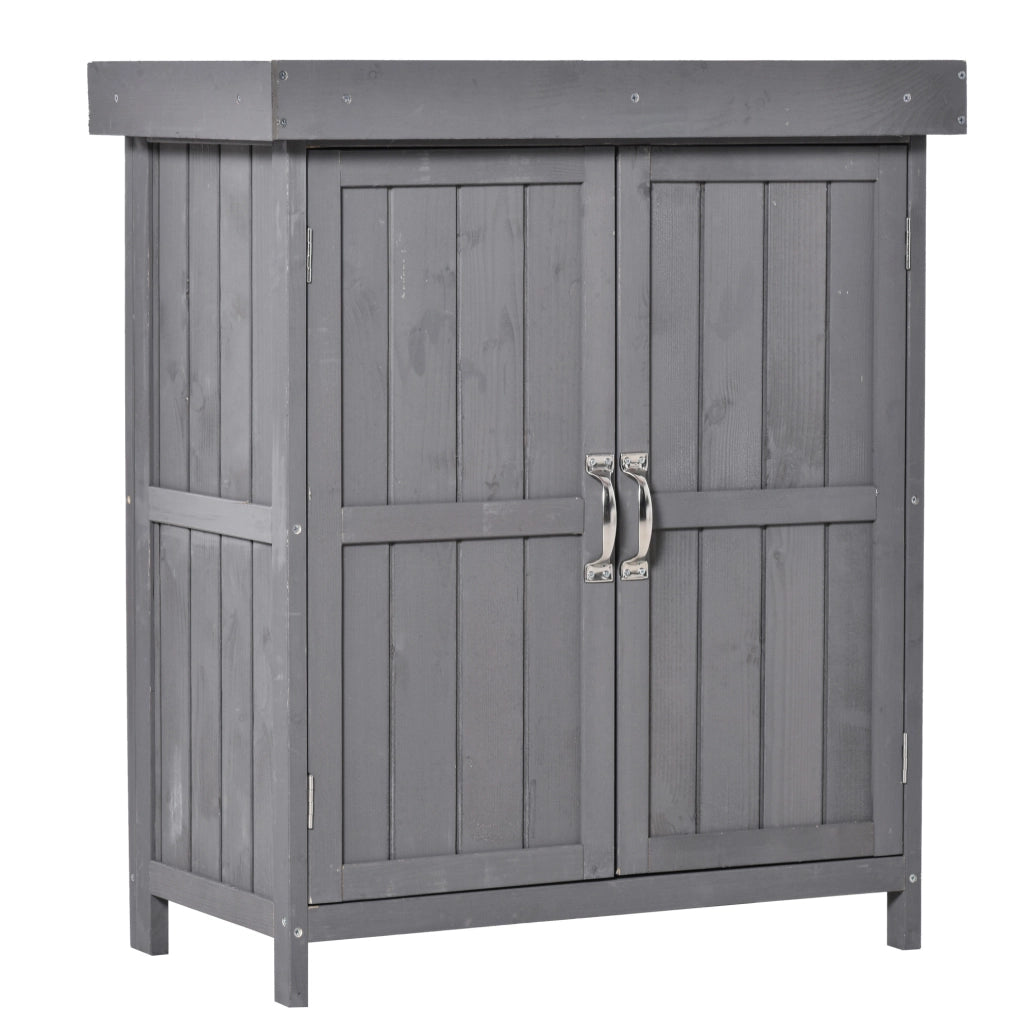 Casetta da giardino porta attrezzi 100x103x160 cm in acciaio grigio scuro con tetto inclinato