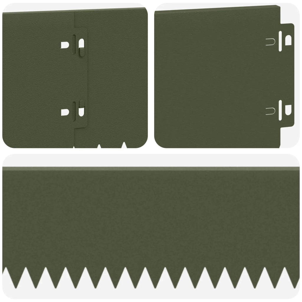 Bordura per Prato 10 pcs 103 x 15 cm Acciaio Verde Oliva 8008359