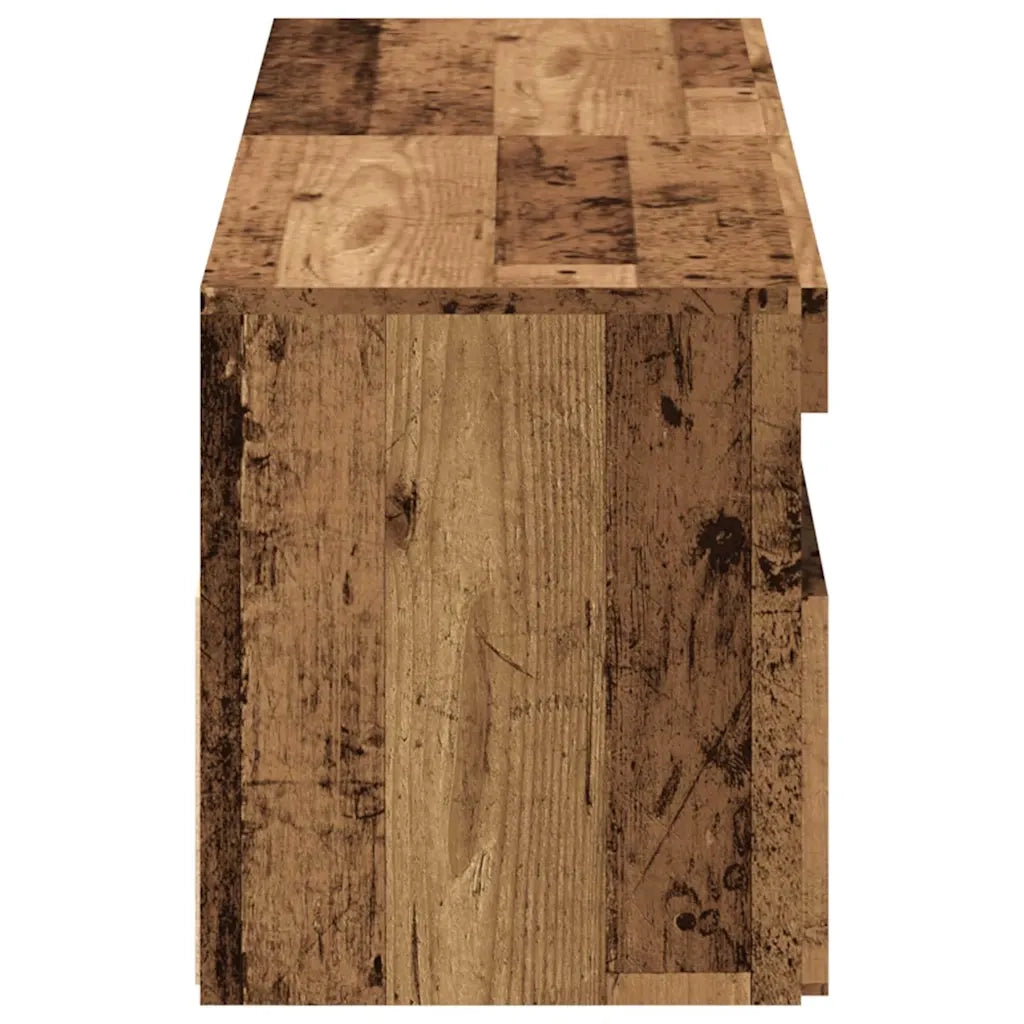 vidaXL Mobili Porta TV con LED 2 pz Legno Antico in Legno Multistrato