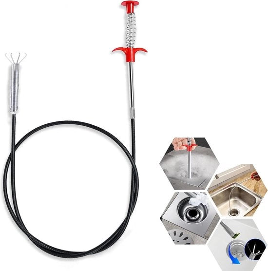 Drain Unblocker Flexibile da 160 cm - Snake Grabber - Strumento per Ontstoppatura Bagno e Cucina - Aspirapolvere per Capelli