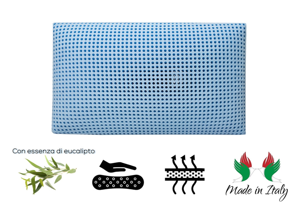 Guanciale Cuscino Letto Memory Anallergico Traspirante Sensation Eucalipto