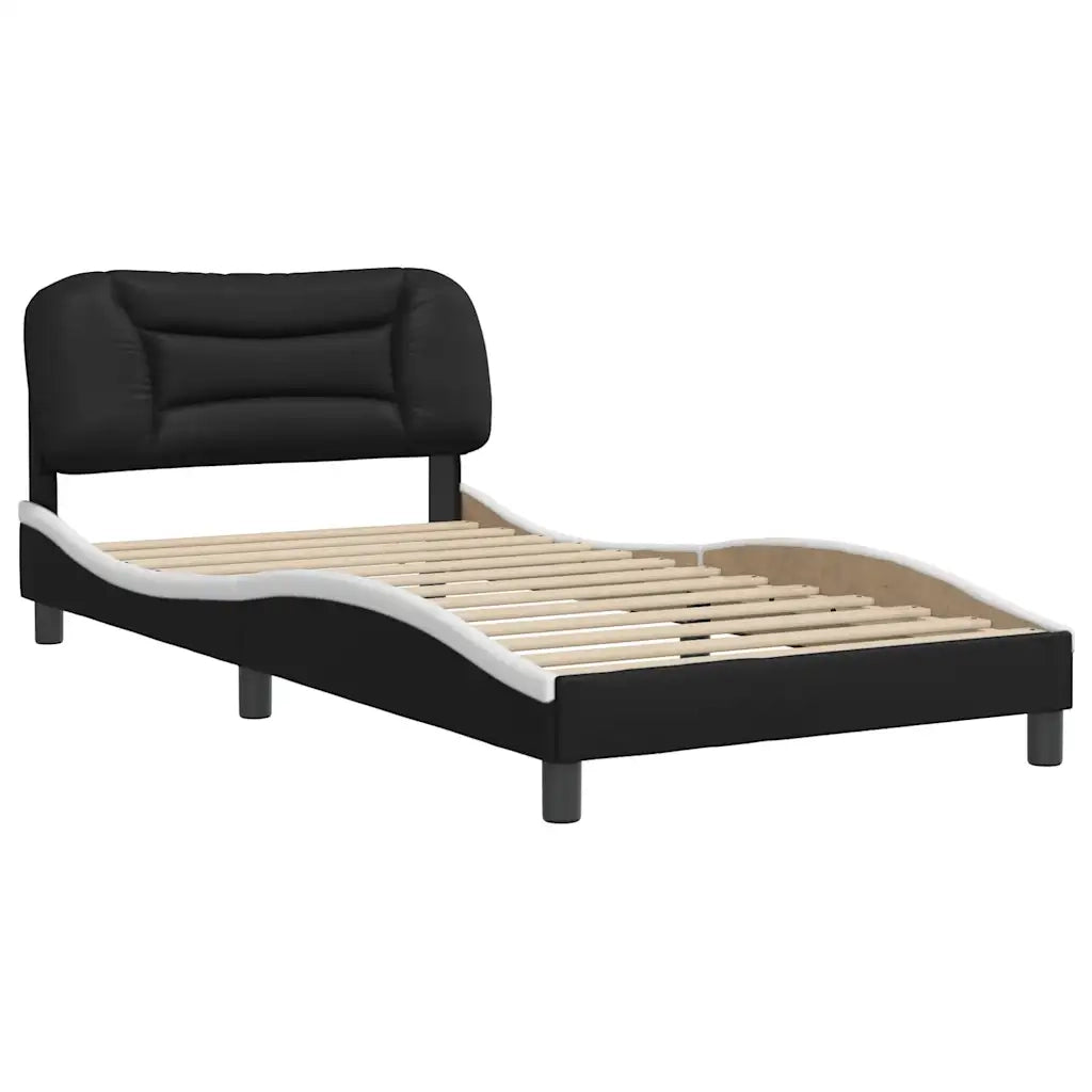 Giroletto senza Materasso Hvar Nero e Bianco 100x200 cm in Similpelle 3207986