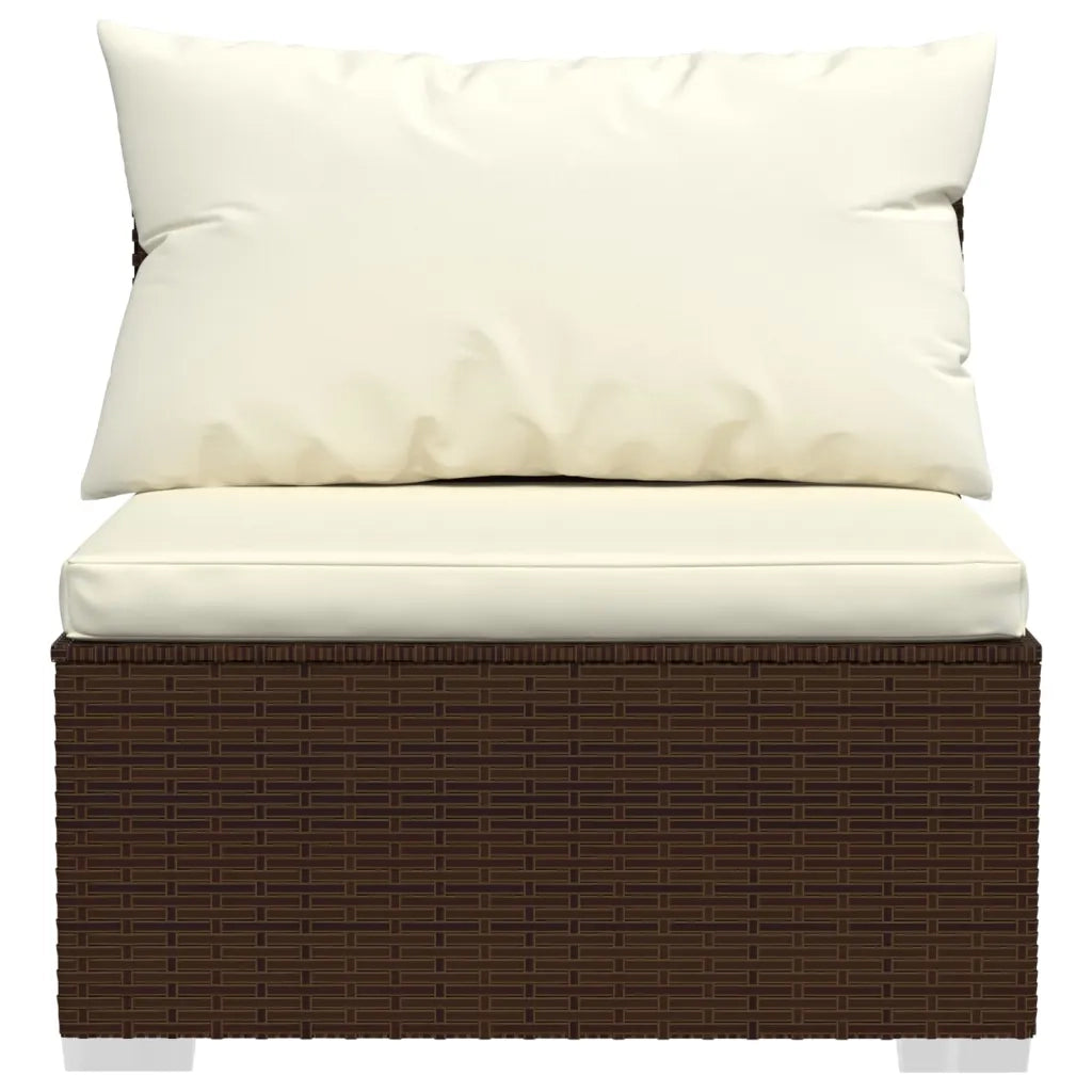 Set Divani da Giardino 6 pz con Cuscini in Polyrattan Marrone 3101938