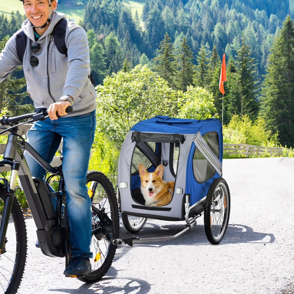 Trasportino per cani bicicletta ¨C zephmum ¨C 130x73x90 cm bianco e blu