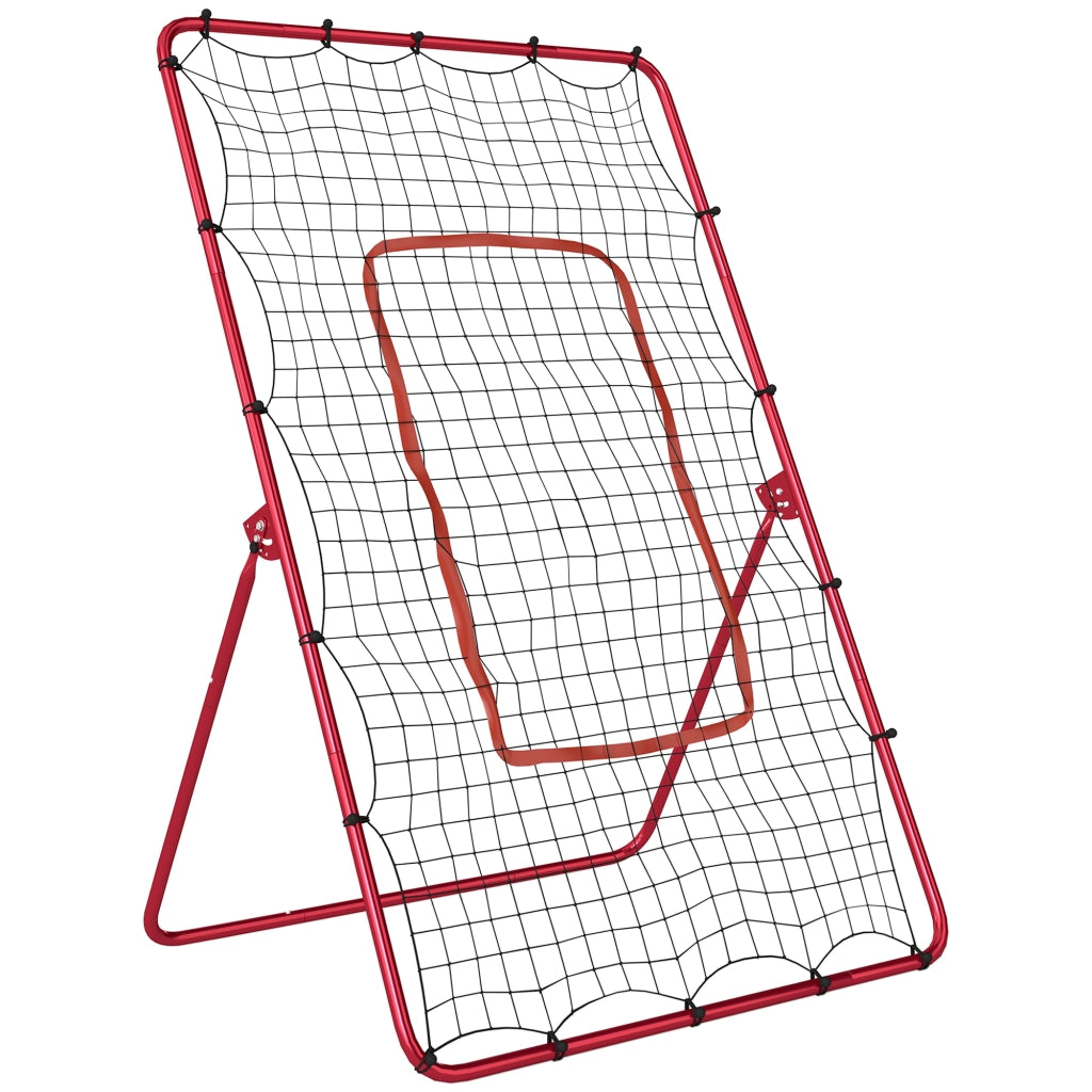 Rete da Rimbalzo Portatile per Calcio 112x100x180 cm con 4 Angolazioni Regolabili