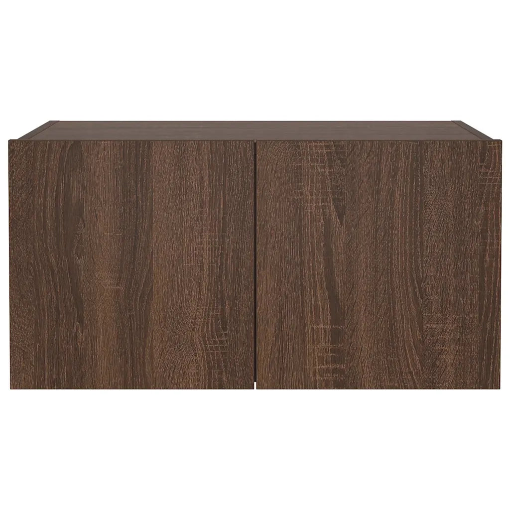 Mobile TV a Parete con Luci LED Rovere Marrone 60x35x31 cm 837279