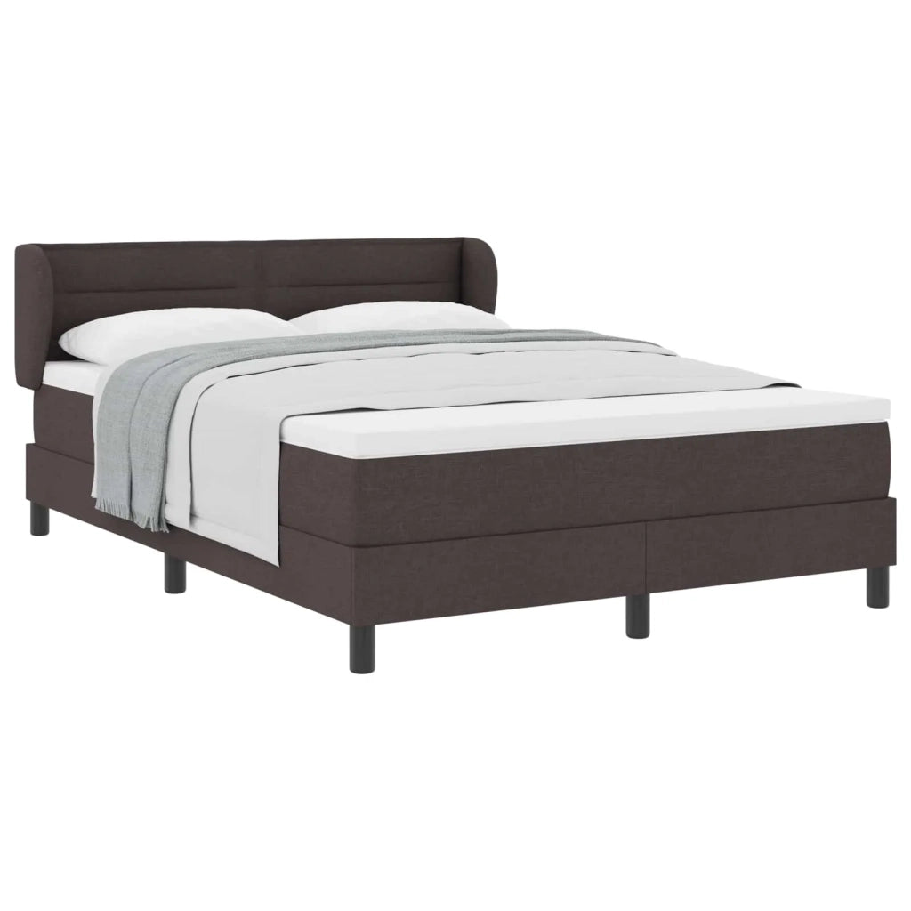 Letto a molle con materasso Marrone Scuro 140 x 200 cm Tessuto 3339964