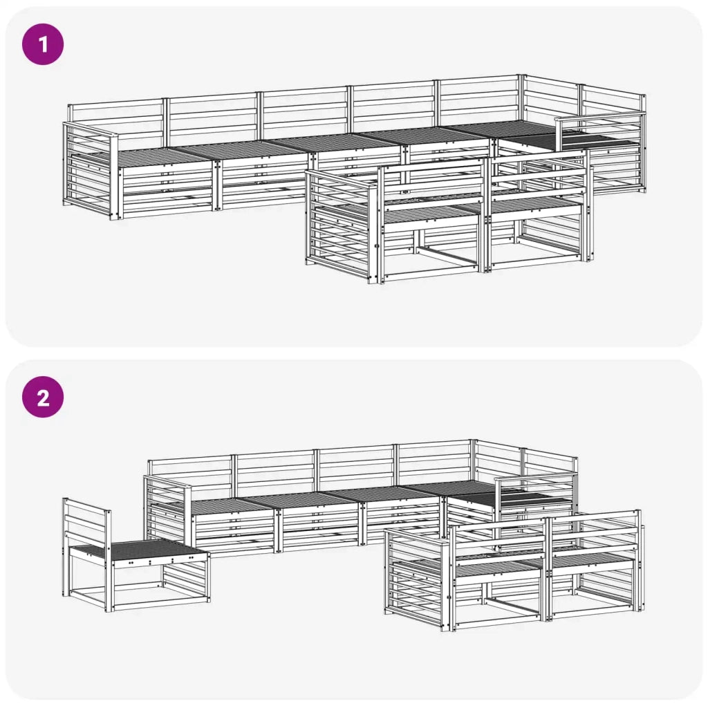 Set di divani da esterno 8 pcs Naturale 3373669