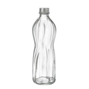 1 Pezzo Bottiglia Aqua in Vetro Trasparente con Tappo 1 Litro Bormioli Rocco