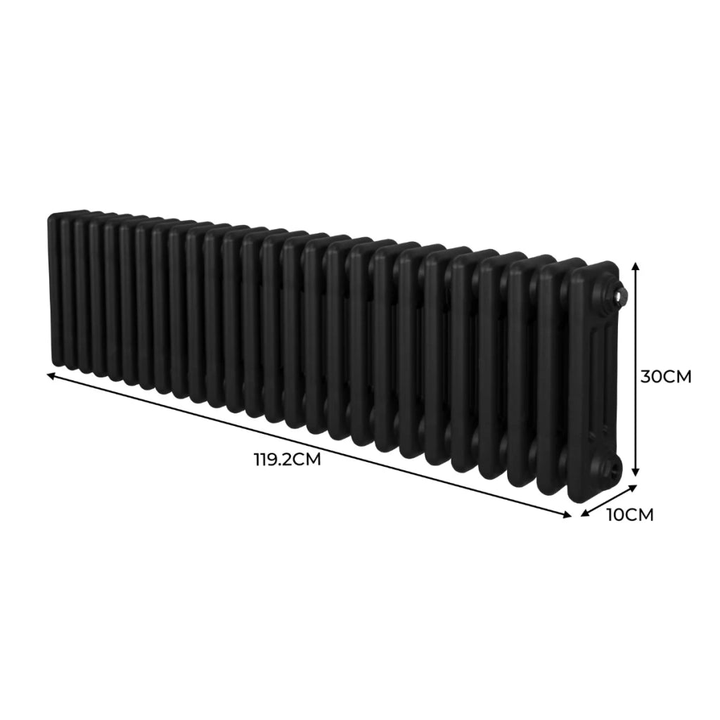 Termosifone Radiatore a 3 colonne per riscaldamento centralizzato Nero 30 x 119cm