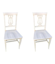 Set 2 sedie a lira legno shabby bianco invecchiato con seduta legno - Mobili 2G