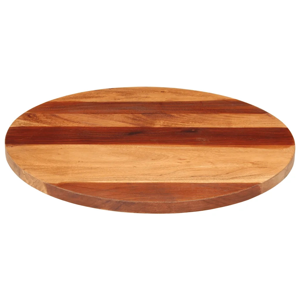 Piano Tavolo in Legno Massello di Acacia Rotondo 25-27 mm 60 cm