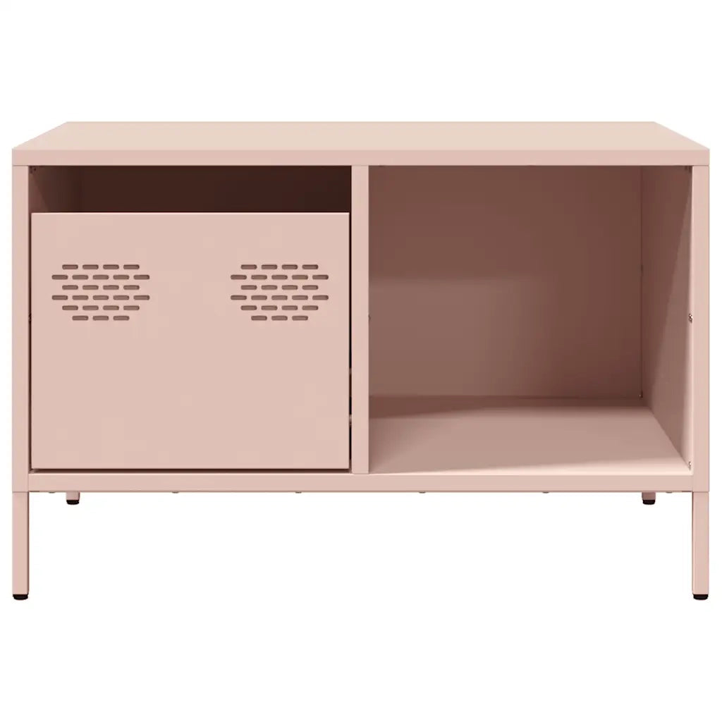 Tavolino Rosa 68,5x50x43,5 cm in Acciaio Laminato a Freddo