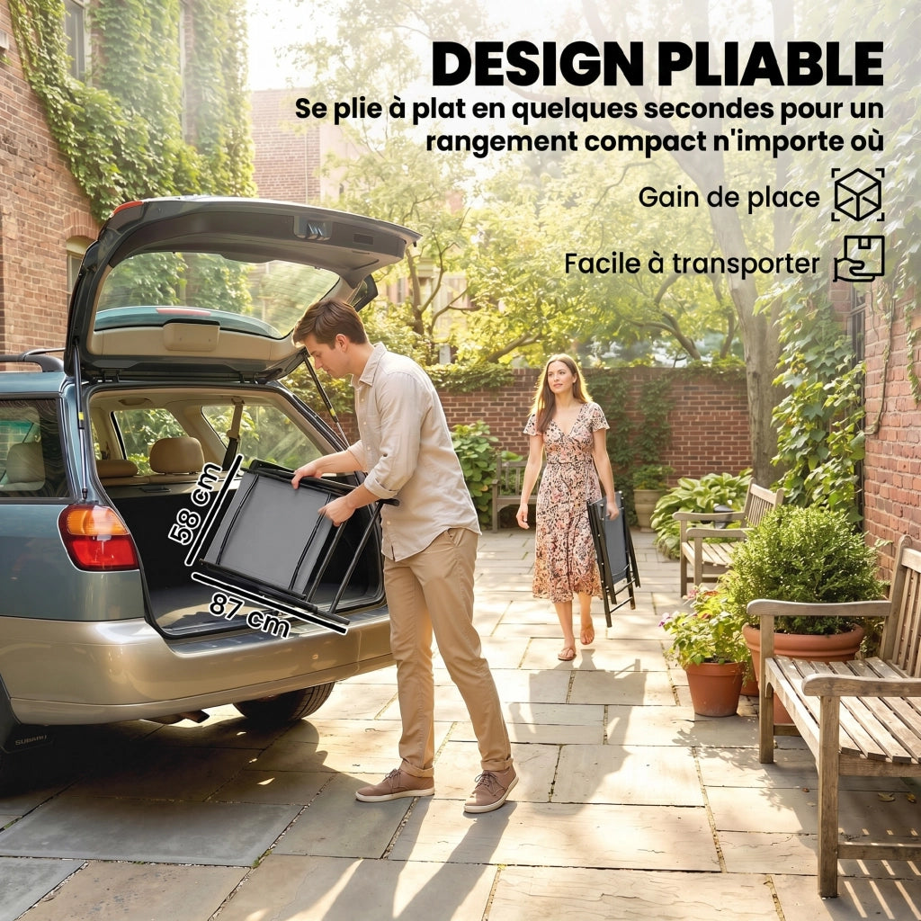 Set di 2 Sedie da Pranzo Pieghevoli con Schienale Alto e Braccioli ¨C zephmum ¨C Grigio Chiaro