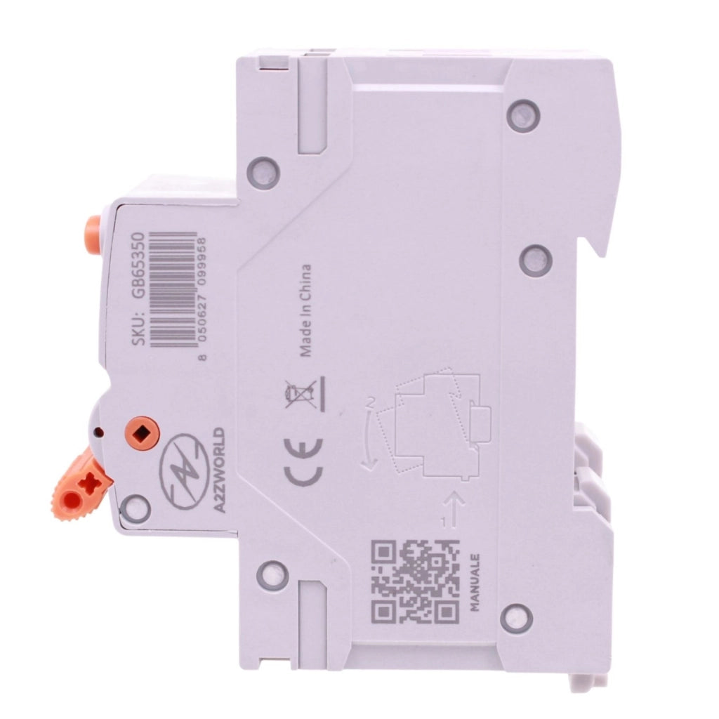 RCBO Doppia Leva, Interruttore Magnetotermico Differenziale Tipo A Curva C 1P+N 2M 6000A 30mA AC 230V IP20 IEC61009-1 GYR9NM, Disponibili 40A 50A 63A (C50A)
