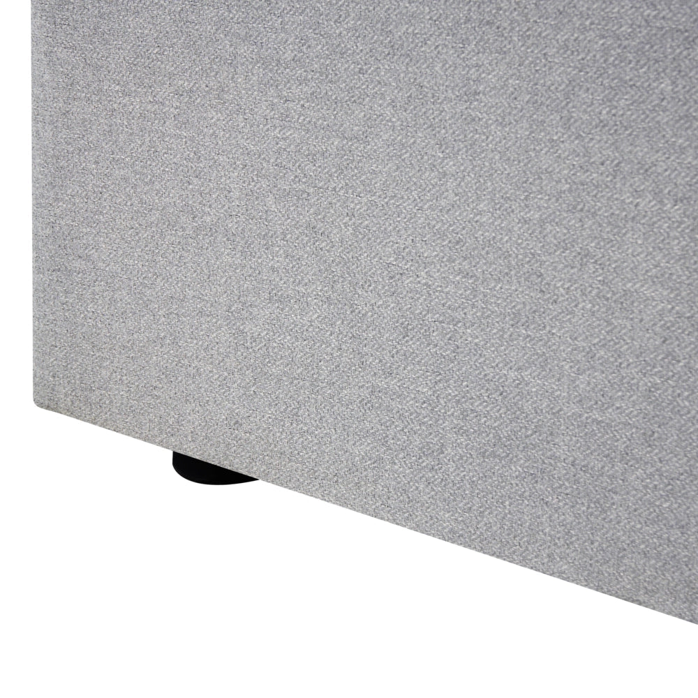 Letto matrimoniale con contenitore portaoggetti e testiera imbottita 120x200 cm in tessuto grigio