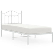 Letto singolo | Letto per adulti | Giroletto con Testiera Metallo Bianco 80x200 cm