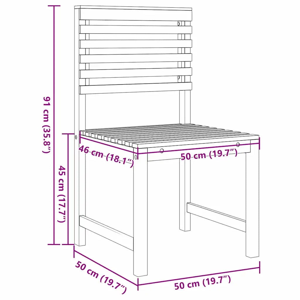 Sedia da Giardino 2 pz Marrone 50 x 50 x 91cm CFW6546709