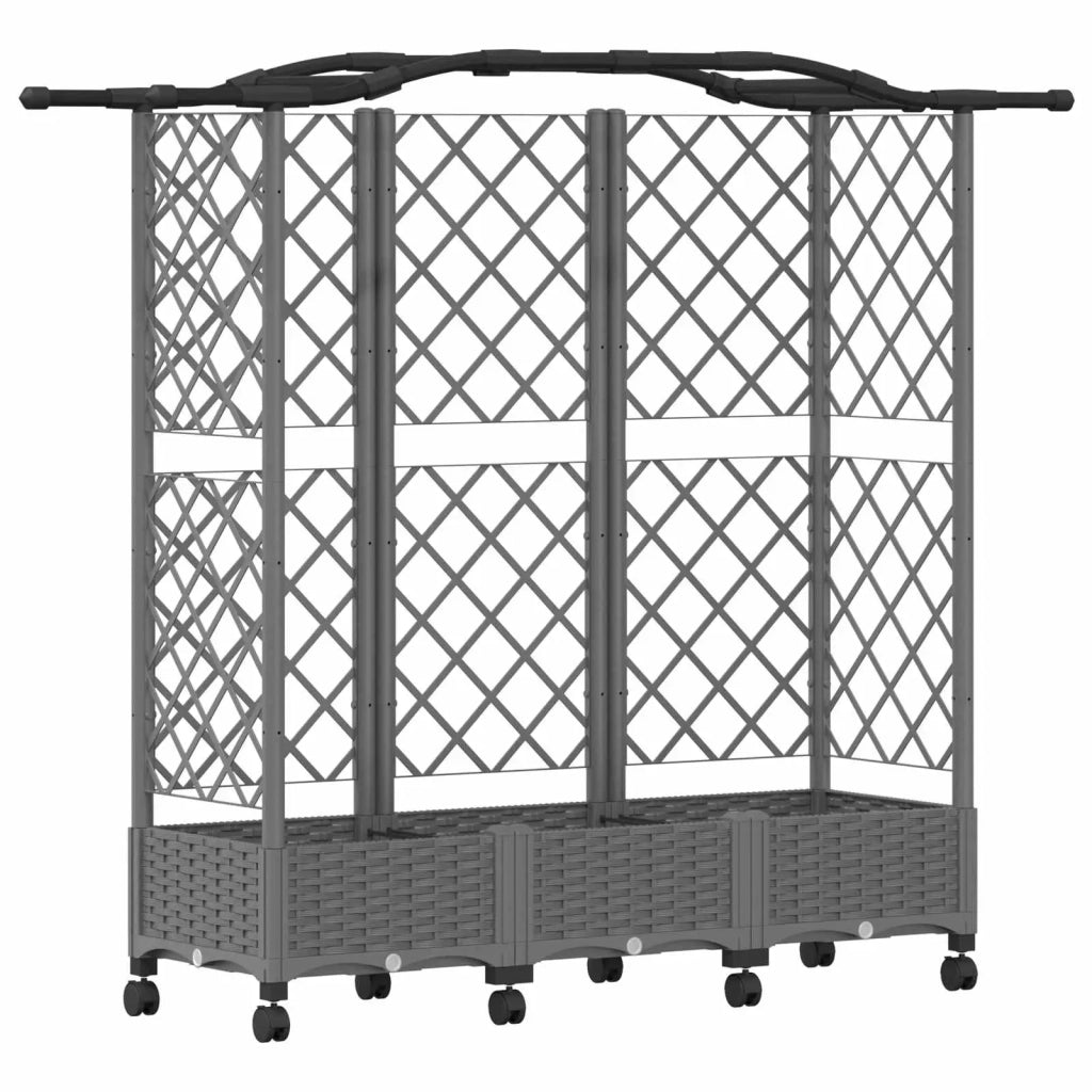 Letto Rialzato con Griglia e Tetto Grigio Chiaro PP 3423107