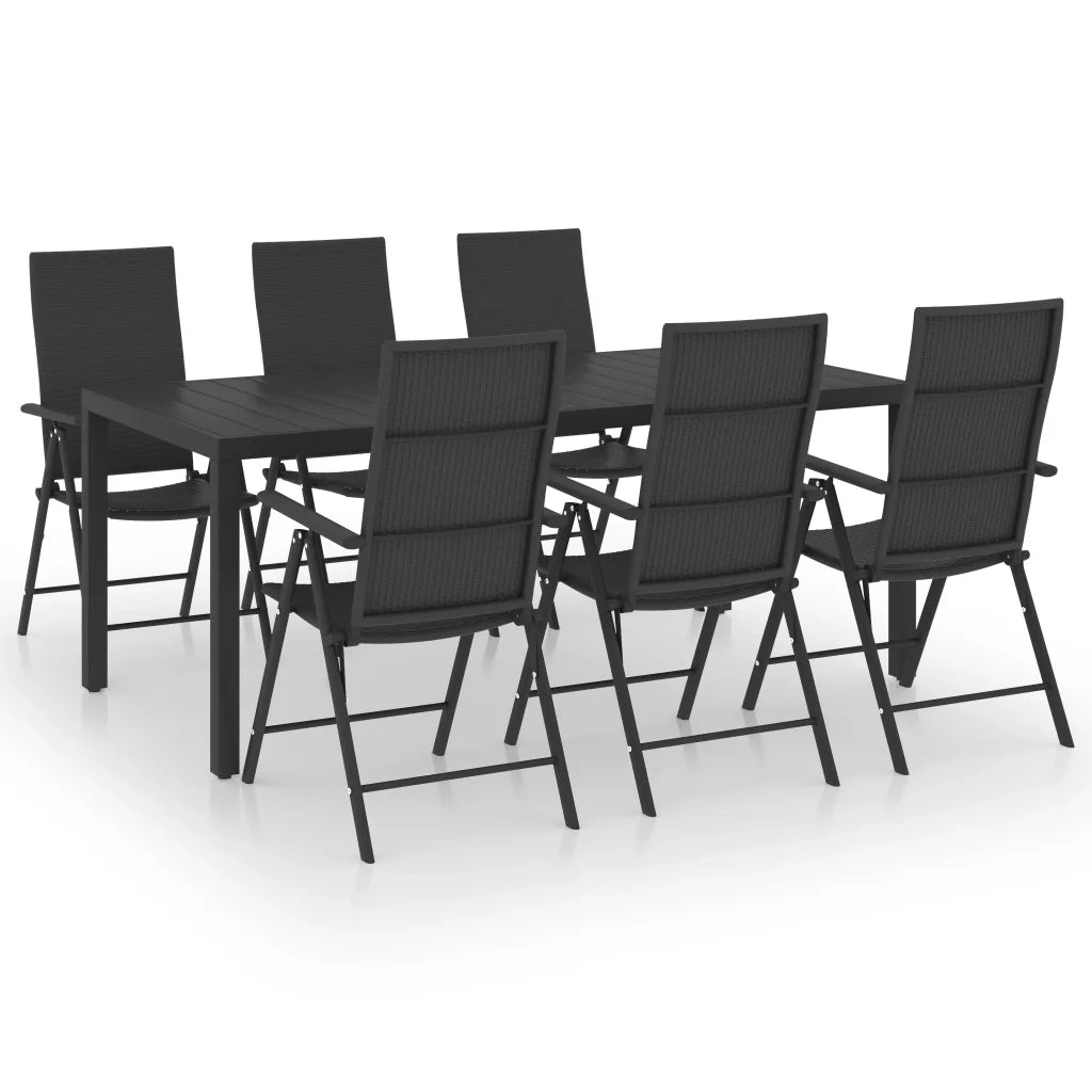 Set da Pranzo da Giardino 7 pz Nero cod mxl 96465