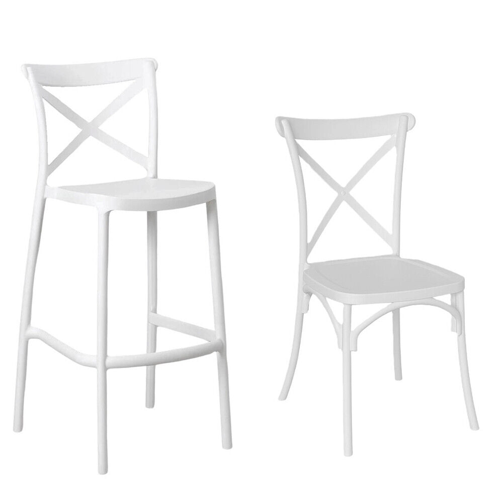 Sgabelli da bar set da 2 bianco sprint plastica polipropilene h 75 cm
