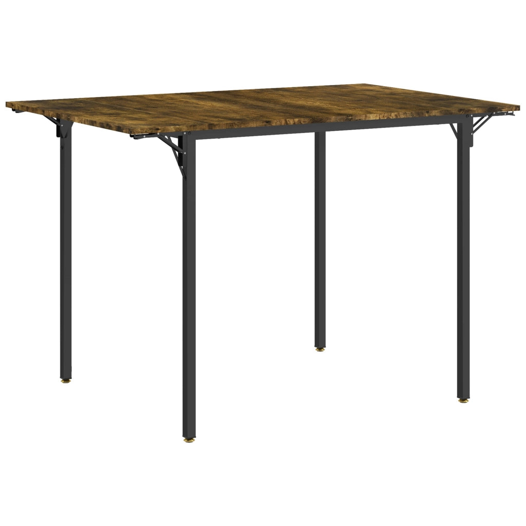 Tavolo da Pranzo a Ribalta stile Industriale per 2-4 Persone in Legno e Metallo. 120x79x79 cm. Marrone Rustico